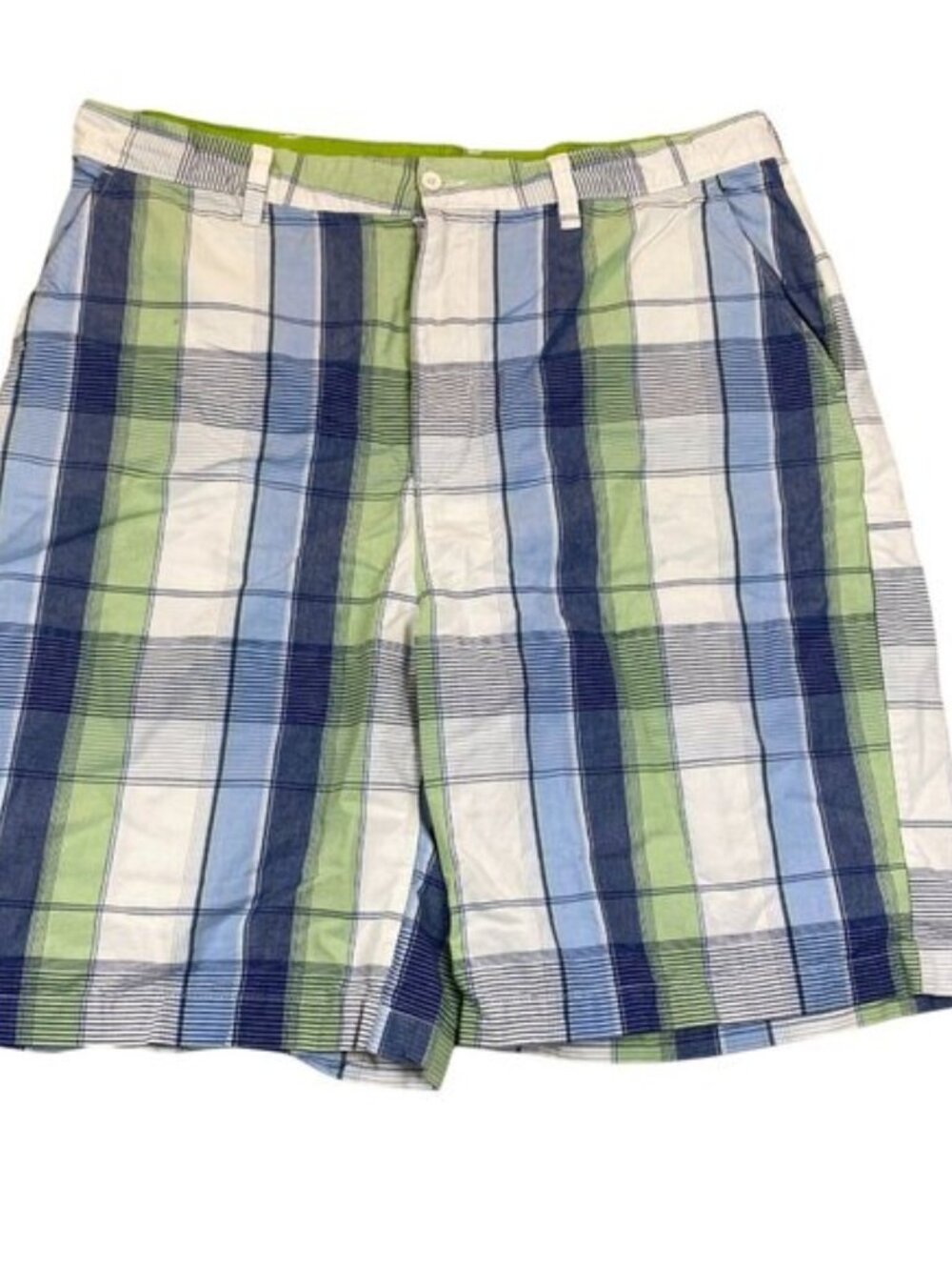 Starbury Mens Plaid Golf Shorts Size 42 Blue Casual Plaid Blue Green Black